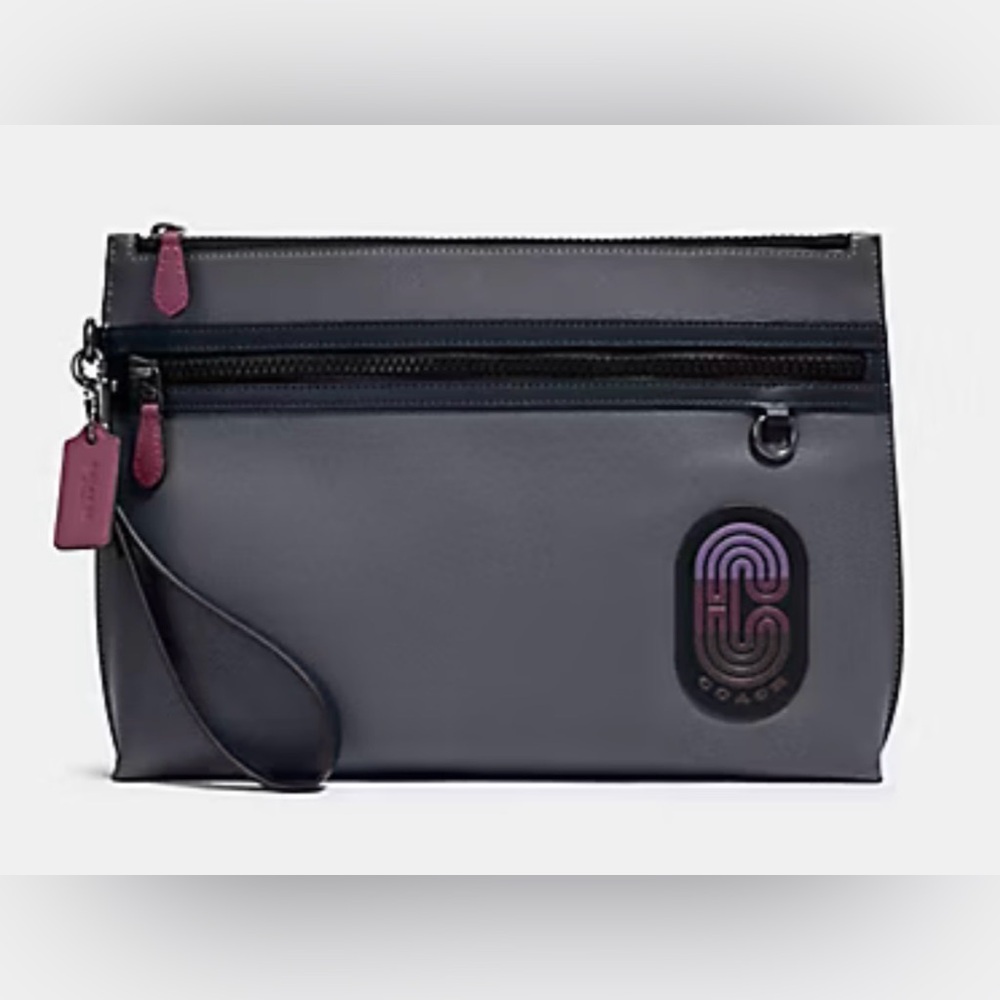 Carryall Pouch in Colourblock with Coach Patch
